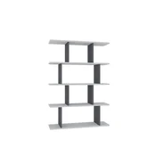 Hanah Home Harmon Anthracite White Polica za knjige 90x25x127.4 cm, Siva