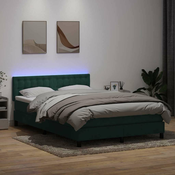 vidaXL vidaXL Box spring postelja z vzmetnico temno zelena 160x220 cm žamet, (21829058)