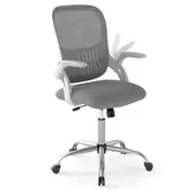 Northix Ergonomski pisarniški stol z zložljivimi naslonjali za roke nagib 90°-105° siva