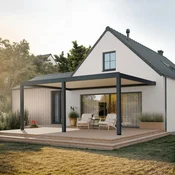 Bioklimatska pergola Ancora Stenska, 4 x 6 m, Antracit-bela, Električni