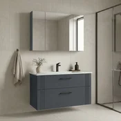 HANAH HOME Kupatilski ormarić sa umivaonikom i ogledalom (2 komada) Bari 100 v2 249