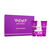 Versace Pour Femme Dylan Purple Set parfumska voda 100 ml + parfumska voda 5 ml + gel za prhanje 100 ml + losjon za telo 100 ml za ženske
