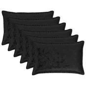 Vidaxl Prevleka za blazino 6 kos HOUTEN Črna 50 x 80 cm Flanel