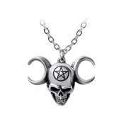 Ogrlica z obeskom ALCHEMY GOTHIC - Triunity Skull - Kositer - P903