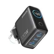 ANKER 100W GaN zidni brzi punjač, 3-porta (2x USB-C i 1x USB-A) tamno sivi