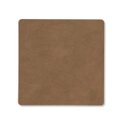 Podstavek za kozarce SQUARE NUPO 10 x 10 cm, rjava, usnje, LIND DNA