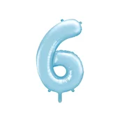 PartyDeco Folija balon številka 6 moder 86 cm