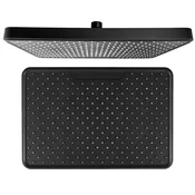 Head shower, 205x305mm, Silicone Nozzles, ABS/black matt - Črna mat barva - Sapho - 24 - Plastika - Kvadratni - 305 - 205 - 14