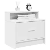Vidaxl vidaXL Nočna omarica s predalom bela 51x31x47 cm