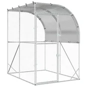 vidaXL Hiša za kokoši Srebrna 200 x 200 x 215 cm Pocinkano jeklo