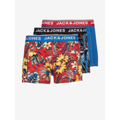 Jack & Jones Set of three mens patterned boxers in red, black and blue ba - Men