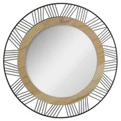 Ogledalo Joe fi 45cm crno/boja drveta Atmosphera C. Dinterieur