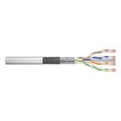 Digitus LAN (RJ45) Mreža Priključni kabel CAT 6 SF/UTP 100 m Siva Vatrostalan, Zaštićen s folijom, Sveukupno zaštićen, Sa zaštitom, Bez