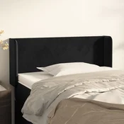 Vidaxl vidaXL Vzglavnik s krilci, črn, 83x16x78/88 cm, žamet