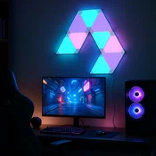 Calex Smart LED stenska svetilka TRIANGLES, 9-delna, RGBW, dim - Dnevna soba/jedilnica - Sodobni - bel - Plastika