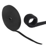 Organizator kablov Maclean, dvostranski velcro trak, 20mm x 15.3m, črn