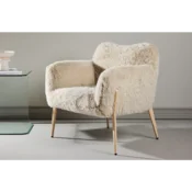 Venture Design Fotelj Zenzi 70x78x77 cm bež, umetno kožuh, nosilnost 240 kg