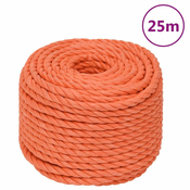 Vidaxl Delovna vrv oranžna 16 mm 25 m polipropilen