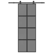 vidaXL vidaXL Drsna vrata z opremo 76x205 cm kaljeno steklo in aluminij, (22095316)