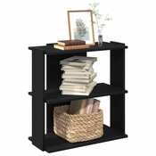 Regal za knjige s 3 razine crni 60x30x80 cm konstruirano drvo