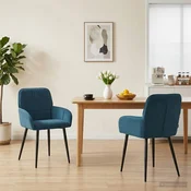 Trpezarijske stolice 2 pcs Baršun Plava 57 x 50 x 85 cm