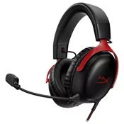 HP HyperX Cloud III Gaming 3.5mm/USB-C/USB-A 7.1 z mikrofonom črne-rdeče slušalke