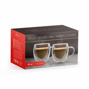 Set skodelic z dvojnim steklom za esspresso 80ml 2 kosa