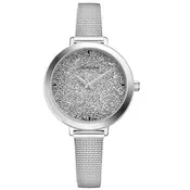 Ženski adriatica milano swarovski beli srebrni modni rucni sat sa srebnim pancir kaišem ( a3787.5113q )