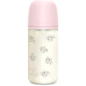Suavinex Poetry SX Pro Physiological Glass M steklenička za dojenčke 3 m+ Medium Flow - Pink 240 ml