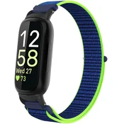 INF Združljiv z Fitbit Inspire 3 najlonskim paščkom z zanko - na voljo več barv Green+Blue, (5000116940)
