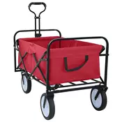 vidaXL Zložljiv ročni voziček Rdeča 94 x 53 x 99 cm Oxford tkanina