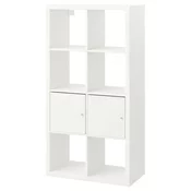 KALLAX Spojene police s vratima, bela, 77x147 cm