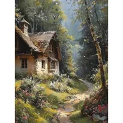 Norimpex - Puzzle Diamantova slika: Koča v gozdu 30x40cm - 1 - 39 kosov