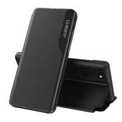 HURTEL Etui ovitek View Case iz eko usnja za Samsung Galaxy A02s EU črn