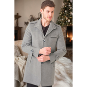 PLT8391 DEWBERRY MENS COAT-STRAIGHT GREY