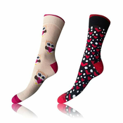 Bellinda CRAZY SOCKS 2x - Cheerful Socks 2 Pairs - White - Red - Black