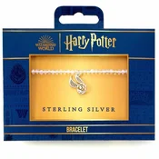 Harry Potter zapestnica iz poldragih kamnov z obeskom Zlatega zvizga iz šterling srebra (HPCR0584)