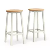 Songmics Set barskih stolov okroglih 32x65 cm bež črna