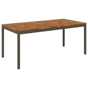vidaXL Vrtnna jedilna miza Naravna in kava 147 x 88,5 x 75 cm