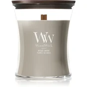 Woodwick Wood Smoke dišeča sveča z lesenim stenjem 275 g