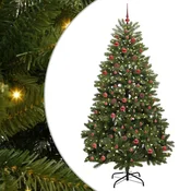 Vidaxl Umestno božično drevo med 300 LED Zelena 210 cm PVC in kovina