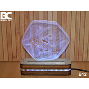 Black Cut 3D Lampa Zvezda Toplo bela