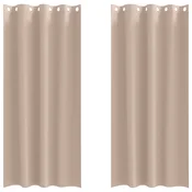 Zavese za zatemnitev z obroči 2 kos Taupe 260 x 140 cm
