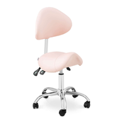 Sedlasta stolica - naslon za leđa i sjedalo podesivi po visini - 55 - 69 cm - 150 kg - Ružičasta, Srebro
