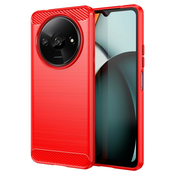 TPU gel ovitek Brushed Carbon za Xiaomi Redmi A3 - rdeč