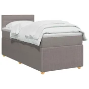vidaXL Postelja boxspring z vzmetnico Taupe 80 x 200 cm Blago