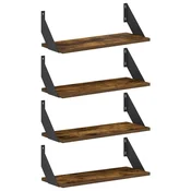 Vidaxl Stenske police 4 kos Dimljen hrast 50 x 20 x 17 cm