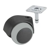 Dvojno pohištveno kolo 50 mm, črno s pritrdilcem zavora,50 mm, 40 kg, plošča