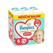 PAMPERS hlačne plenice Premium Care, velikost 6 (13–18 kg), 72 kosov