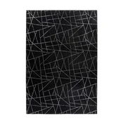 Kayoom RAVNO TKANA PREPROGA Bijou 125 Schwarz / Silber   200/290 cm   črna, srebrne barve